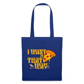 I Want It That Way Pizza Wein - Stoffbeutel - Royalblau - Vorne