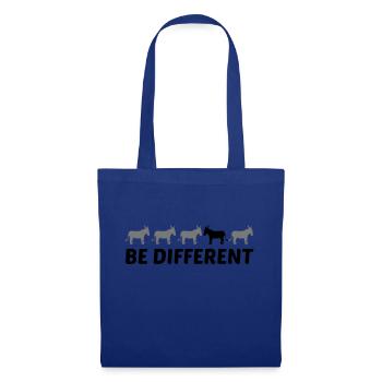 text anders be different esel pferd pony klein pac - Stoffbeutel - Royalblau - Vorne