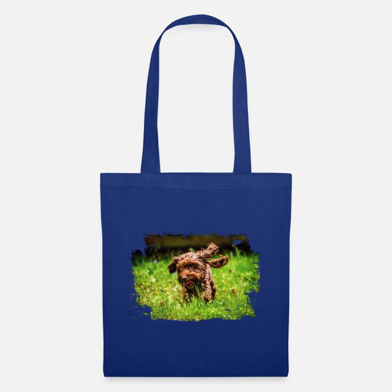 Schokoladen-Cockapoo-Hundefoto - Stoffbeutel - Royalblau