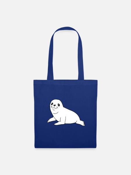 Robbe Seehund Robben Seehunde - Stoffbeutel - Royalblau