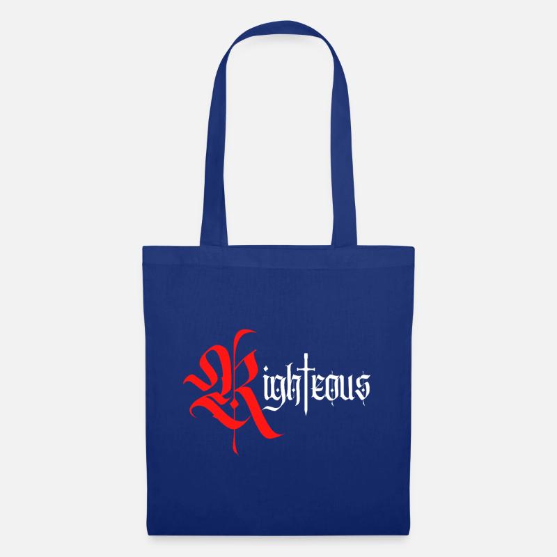 Gothic Righteous Design with Sword with white text - Tote Bag - royal blue