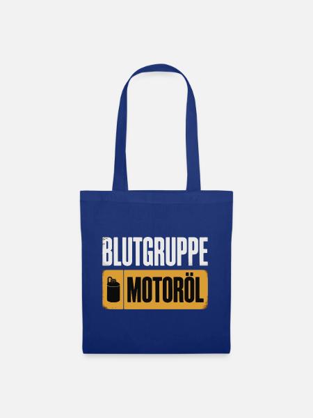 Blutgruppe Motoröl Schrauber Design - Stoffbeutel - Royalblau