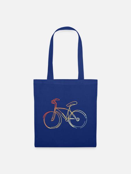 Radsport Zeichnung Retro Stil - Stoffbeutel - Royalblau