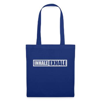 inhale exhale yoga Zitat - Stoffbeutel - Royalblau - Vorne