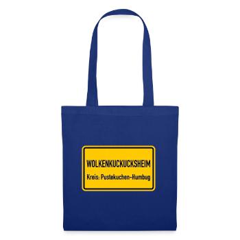 Wolkenkuckucksheim Ortsschild Lustig Humor Spruch - Stoffbeutel - Royalblau - Vorne