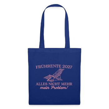 Frührente 2027 Liegestuhl Nicht mein Problem - Stoffbeutel - Royalblau - Vorne