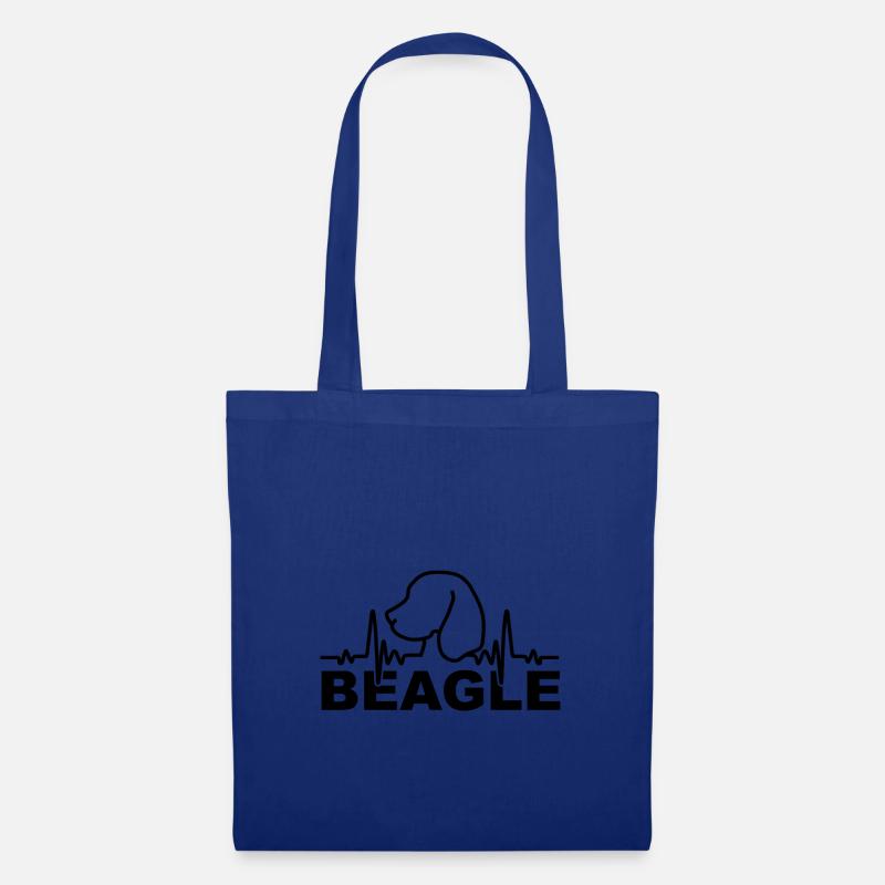 Herzschlag, Beagle, Hund, Geschenkidee, Geschenk - Stoffbeutel - Royalblau
