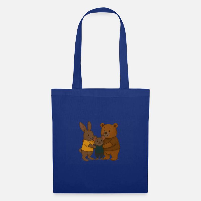 Hase_Maus_Baer_2 - Stoffbeutel - Royalblau