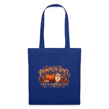 Pumpkin Spice Everything Nice Kürbis Herbstmotiv - Stoffbeutel - Royalblau - Vorne