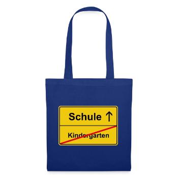 Schule Kindergarten Einschulung Lustiges Motiv - Stoffbeutel - Royalblau - Vorne
