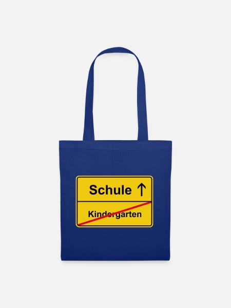 Schule Kindergarten Einschulung Lustiges Motiv - Stoffbeutel - Royalblau