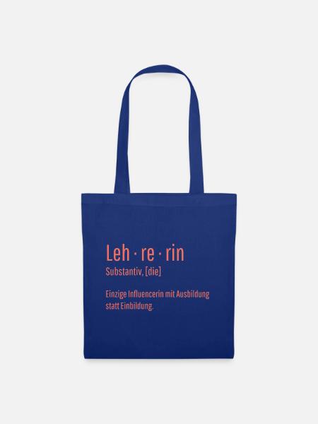 Lehrerin Substantiv Influencerin Schule Geschenk - Stoffbeutel - Royalblau