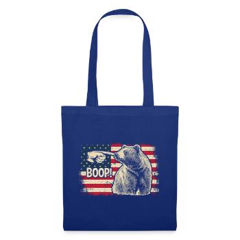 Funny Bear Boop The Snoot American Flag Patriotic - Stoffbeutel - Royalblau - Vorne