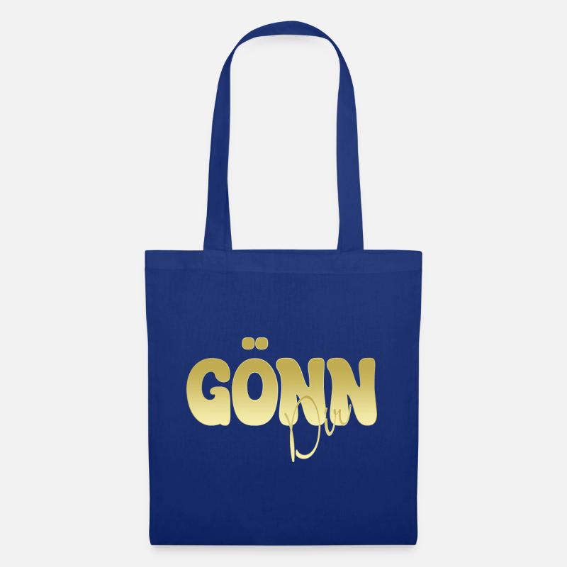 GÖNN DIR Goldglanz Typografie - Stoffbeutel - Royalblau