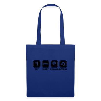 Eat sleep Urlaub Repeat - Stoffbeutel - Royalblau - Vorne