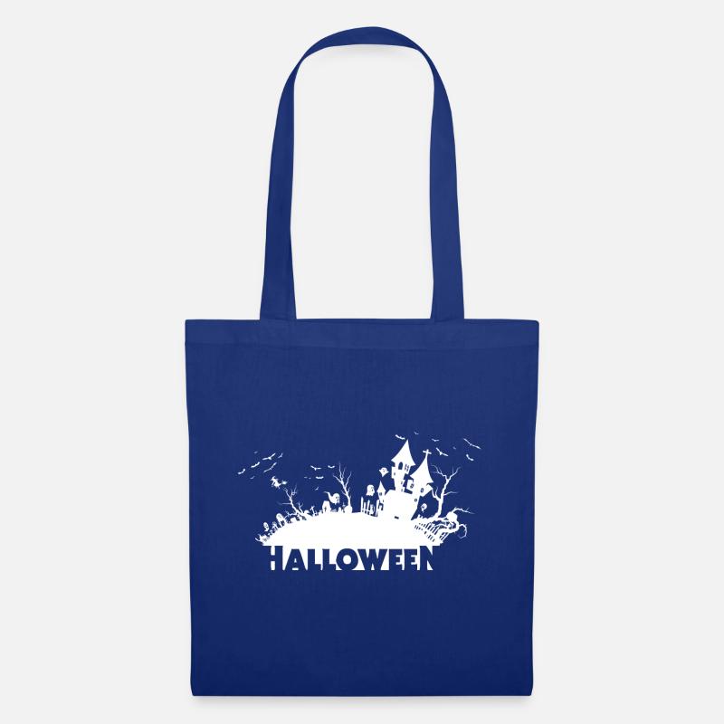 Halloween castle bat witch ghost - Tote Bag - royal blue