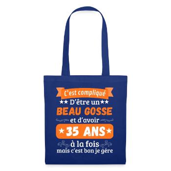 Funny Original 35th Birthday Gift Idea Man - Sac en tissu - bleu royal - Devant