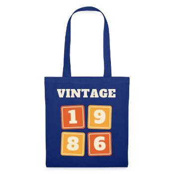 Cadeau vintage rétro vintage vintage pour le 40e anniversaire - Sac en tissu - bleu royal - Devant