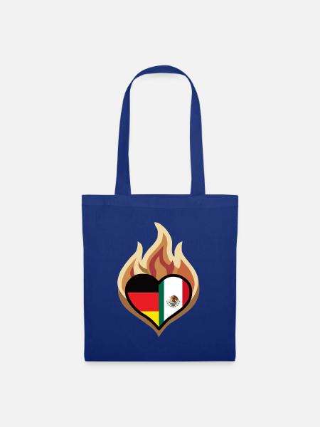 Flammenherz Deutschland Mexiko - Stoffbeutel - Royalblau