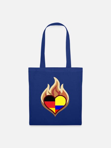 Herzflamme Deutschland Kolumbien - Stoffbeutel - Royalblau