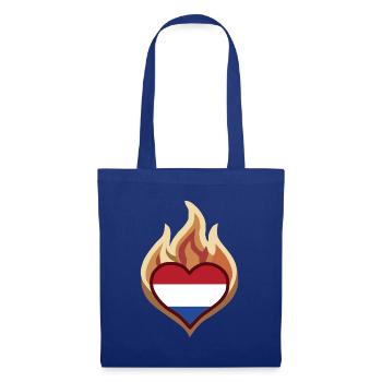 Flammenherz Niederlande Flagge - Stoffbeutel - Royalblau - Vorne