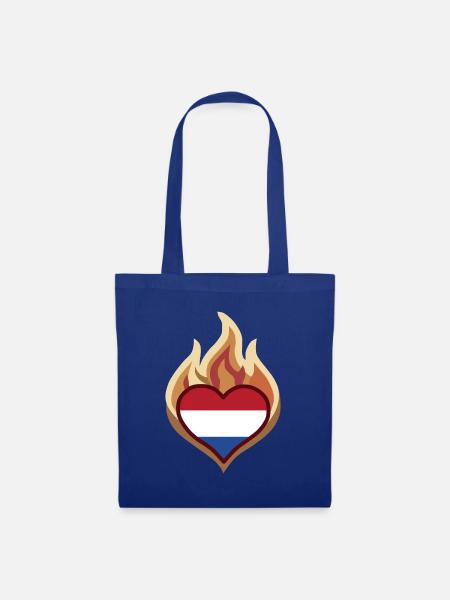 Flammenherz Niederlande Flagge - Stoffbeutel - Royalblau