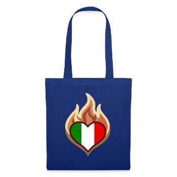 Flammenherz Italienflagge - Stoffbeutel - Royalblau - Vorne