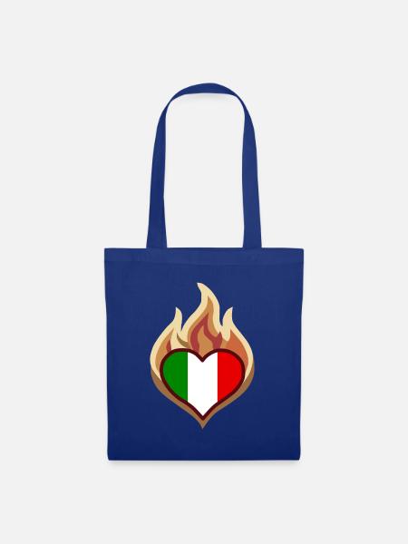 Flammenherz Italienflagge - Stoffbeutel - Royalblau