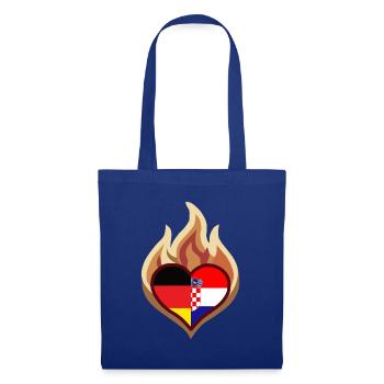 Flammenherz Deutschland Kroatien - Stoffbeutel - Royalblau - Vorne