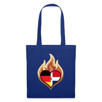 German Dominican Heart on Fire - Stoffbeutel - Royalblau - Vorne
