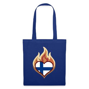 Flammenherz Finnland - Stoffbeutel - Royalblau - Vorne