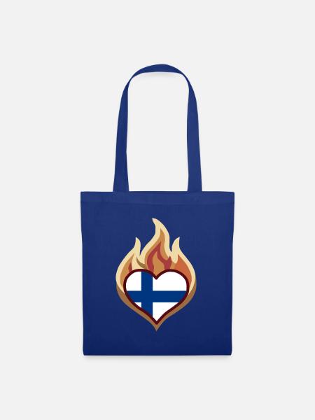 Flammenherz Finnland - Stoffbeutel - Royalblau