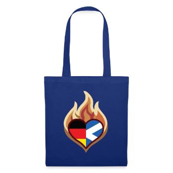 Flammenherz Deutsch-Schottische Leidenschaft - Stoffbeutel - Royalblau - Vorne