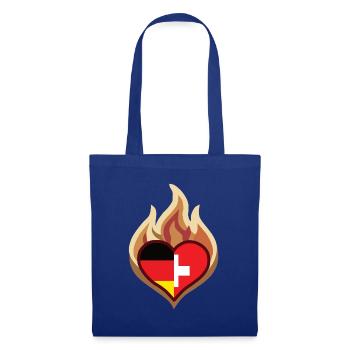 Flammenherz Deutschland Schweiz - Stoffbeutel - Royalblau - Vorne