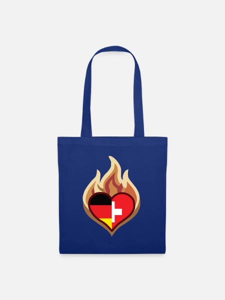 Flammenherz Deutschland Schweiz - Stoffbeutel - Royalblau