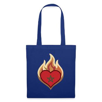 Morocco Flag Heart on Fire - Stoffbeutel - Royalblau - Vorne