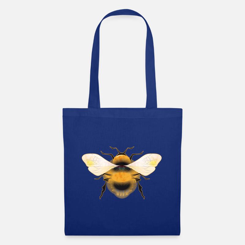 stilisierte Hummel mit irisierenden Flügel - Stoffbeutel - Royalblau