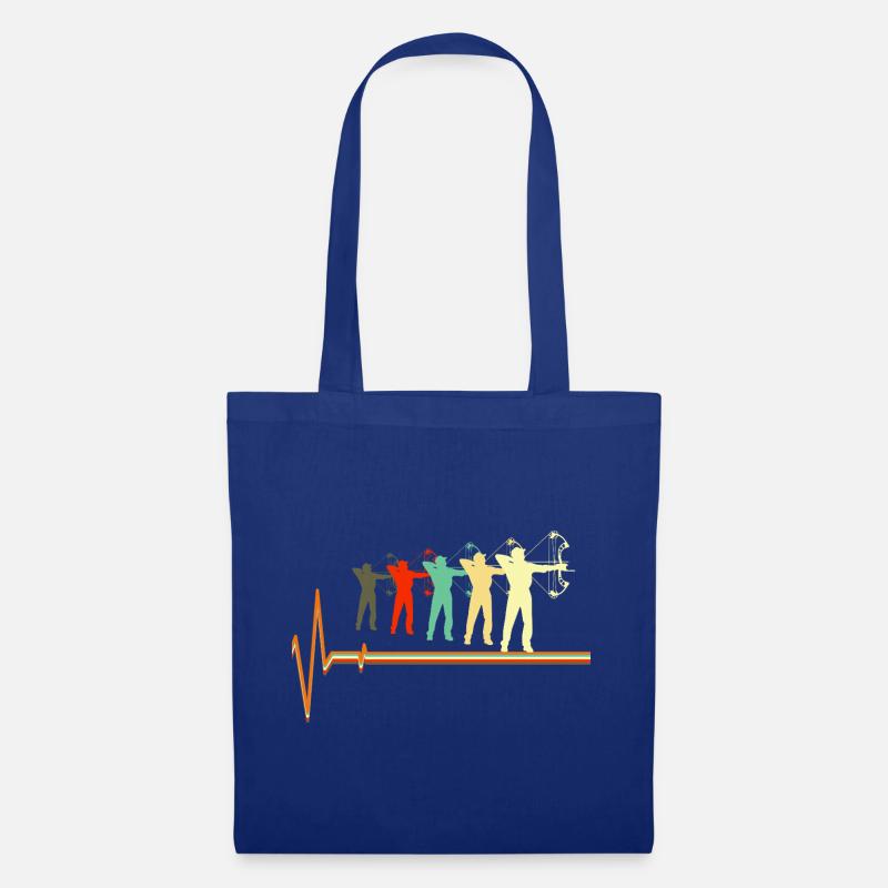 Bogenjagd-Herzschlag-Retro-Bogenschützen-Silhouette - Stoffbeutel - Royalblau