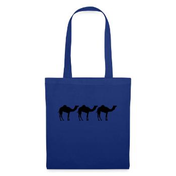 Kamele Karawane Wüste Drei Schwarz Cool Silhouette - Stoffbeutel - Royalblau - Vorne