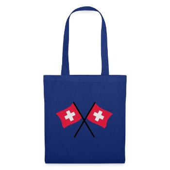 Schweizer Flaggen - Stoffbeutel - Royalblau - Vorne