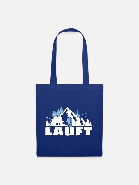 Wandern Hiking Trekking Laufen Fußgänger Wander - Stoffbeutel - Royalblau