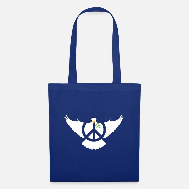Friedenstaube Peacezeichen - Stoffbeutel - Royalblau