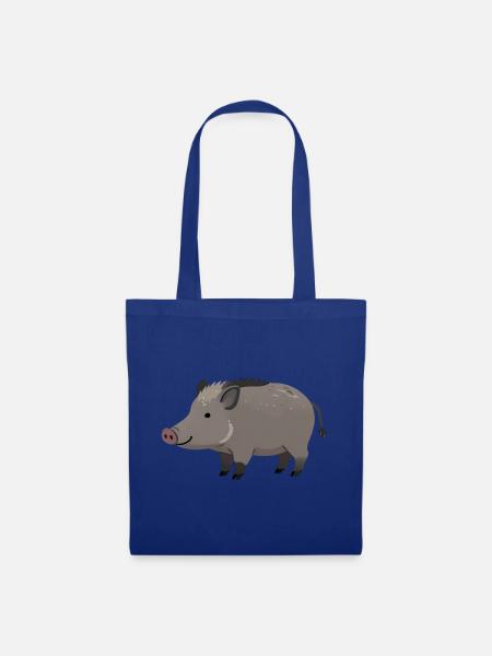 wildschwein - Stoffbeutel - Royalblau
