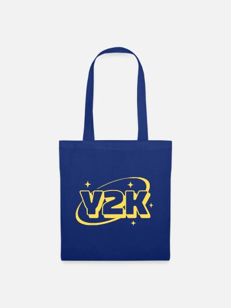 Y2K Retro Glanz Grafik - Stoffbeutel - Royalblau