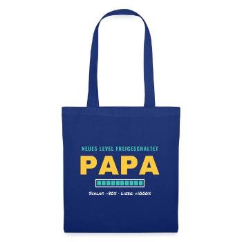 Papa – Neues Level freigeschaltet - Stoffbeutel - Royalblau - Vorne