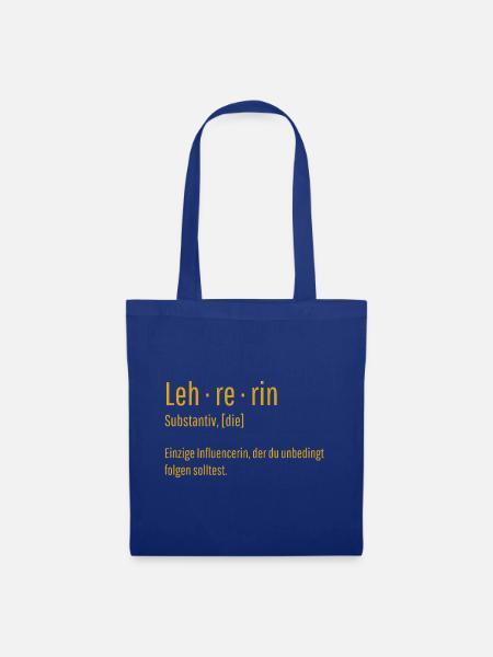 Lehrerin Substantiv Influencerin Lustig Geschenk - Stoffbeutel - Royalblau