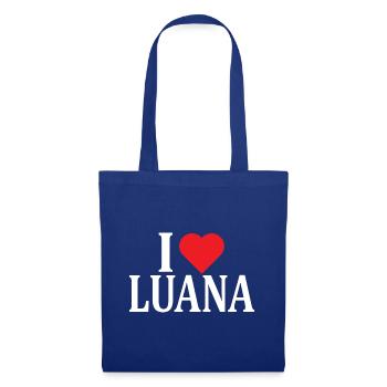 nom du t-shirt J’adore Luana idée cadeau t-shirt - Sac en tissu - bleu royal - Devant