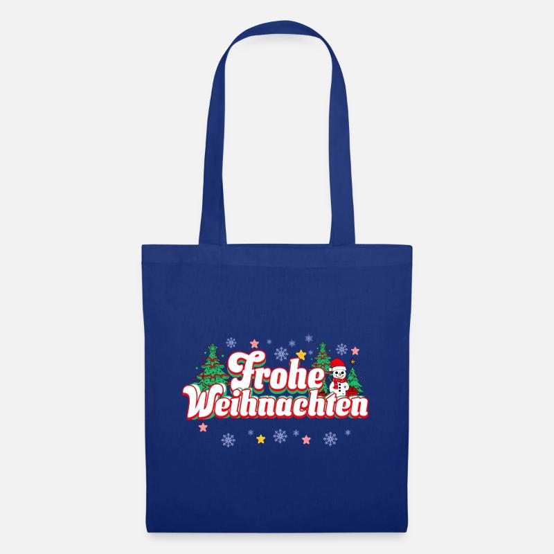 Frohe Weihnachten - Stoffbeutel - Royalblau