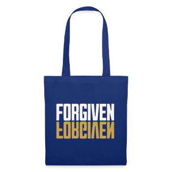 Forgiven Spiegel Design Weiß Gold Dark - Stoffbeutel - Royalblau - Vorne