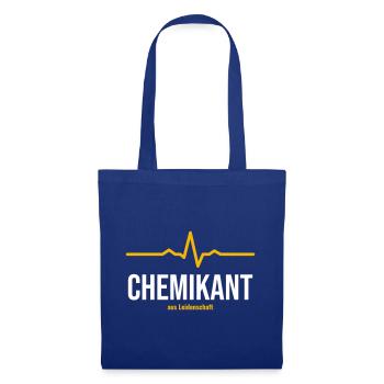 Chemikant Ausbildung Chemie Geschenk Herzschlag - Stoffbeutel - Royalblau - Vorne